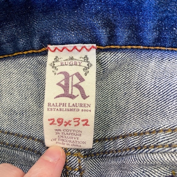 Ralph Lauren Rugby Women's Size 29 x 32 Blue Denim Skinny Tapered Jeans - Picture 4 of 13